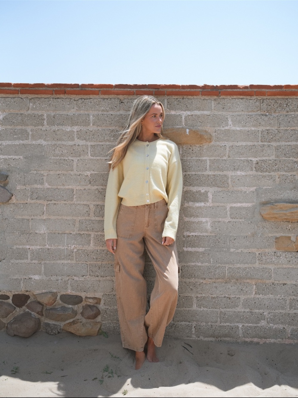 Carly Jean Los Angeles Bridget Cargo Pants - Camel